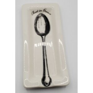 Fishs Eddy Spoon Rest "Rest in Grease"  Rectangular Dish